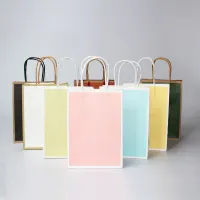 10/30/50pcs/lot Small Gift Bag Baking Bag Takeaway Paper Bag Shopping Clothing Bag Kraft Paper Bag with handle Cleaning Tools