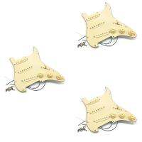 3X Electric Guitar Pickguard Pickups Loaded Prewired Scratch Plate Assembly SSS Yellow