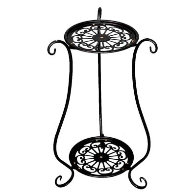 2 Layer Elegant Metal Plant Shelf Flower Pot Rack Holder Potted Plant Holder for Balcony Living Room Bedroom Decor