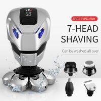 Electric Rotary Shaver Beard Trimmer Facial Cleansing Brush Wet &amp; Dry Grooming Kit Cordless Head Shaver for Bald Men