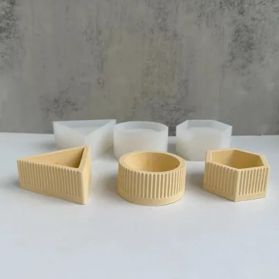 Ceramic Mold Kit Hexagon Clay Mold Round Clay Mold Storage Box Mold Candle Pot Mold DIY Clay Mold