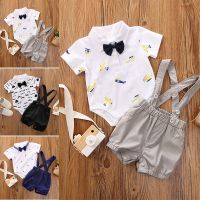 COD SDFGERTERTEEE Baptismal Baby Boy Clothes Set T-Shirt Short Pant and Tie Bow Christening Clothes for Baby Boy Boss Outfit