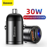 Baseus ที่ชาร์จแบตในรถ 30W QC4.0 PPS อะแดปเตอร์ชาร์จอัตโนมัติแบบชาร์จเร็ว