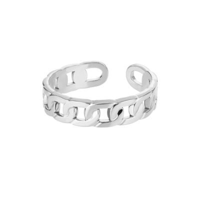 แหวนโซ่ Figaro สำหรับนาฬิกาผู้หญิงสแตนเลสวินเทจปรับได้ห่วงโซ่นิ้วแหวนปรับขนาดได้หมั้นงานแต่งงานเครื่องประดับ2021