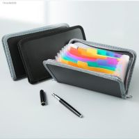 ┅❏ A6 Mini Rainbow Organ Bag Edge Zipper Clip New Bill Storage Multi-layer File Folder Filing Products