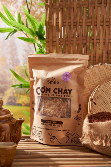 Cơm cháy gạo lức chà bông 250gr, cơm cháy vệ sinh nhà làm - smileplanty - ảnh sản phẩm 2