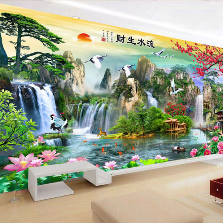 2022qianzehui-เย็บปักถักร้อย-diy-ที่งดงามห้องนั่งเล่นภูมิทัศน์ปักครอสติ-ชุดสำหรับชุดเย็บปักถักร้อยเต็มเย็บปักถักร้อยข้ามเย็บ