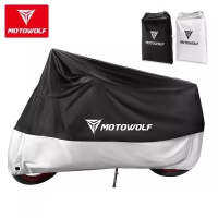 ผ้าคลุมรถกันน้ำ MOTOWOLF MDL-0802B  แบบผ้า 190T หนา สีดำ