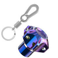 ทั่วไป Cnc Modified Burnt Titanium Key Head Racing เรือ Hexagonal Burnt Titanium Key Head Key Chain【fast】