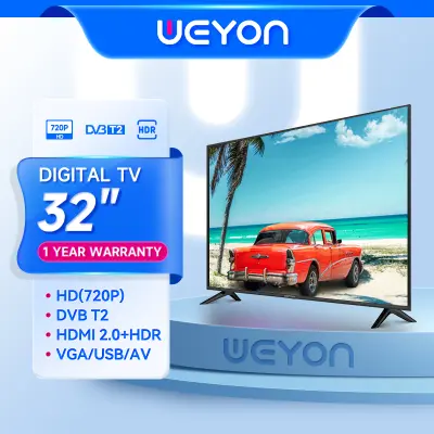 WEYON Smart TV ทีวี 32 นิ้ว โทรทัศน์ สมาร์ททีวี LED Wifi FULL HD Android TV ราคาถูกทีวี จอแบนสามารถรับชม YouTube/Internet ได้โดยตรง สามารถเชื่อมต่อกับอินเทอร์เน็ต