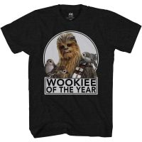 Star Wars Chewbacca Wookie Of The Year Porgs Cotton Short Sleeve T-shirt