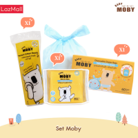 (Baby Moby) เซ็ทเบบี้ โมบี้  สุดคุ้ม 1Set 3แบบประกอบไปด้วย สำลีแผ่นกลม ผ้าเช็ดอเนกประสงค์ ถุงขยะ