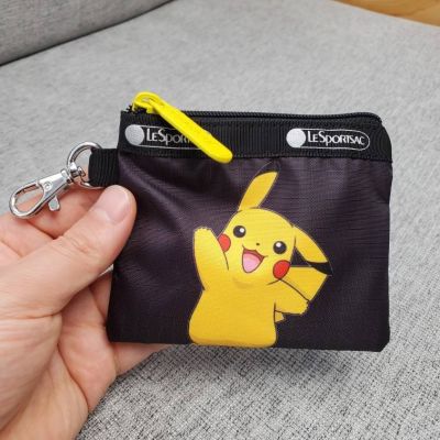 FM Lesportsac การ์ตูนยอดนิยม Totoro พิมพ์กระเป๋าใส่เหรียญจี้กระเป๋ากระเป๋าเหรียญกระเป๋าลิปสติกกระเป๋ากุญแจ