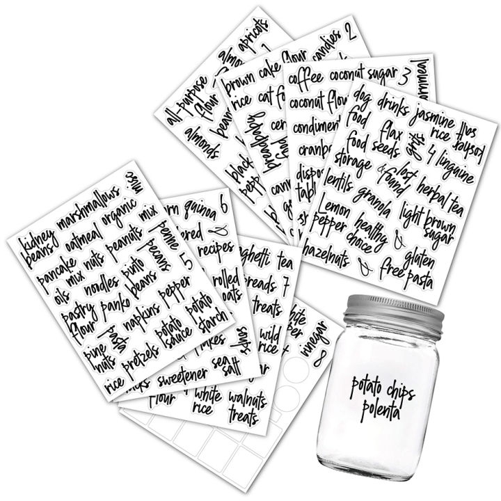 170pcs-transparent-stickers-self-adhesive-containers-kitchen-bottles-tags-jars-home-printed-label