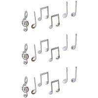 18X Music Notes Fashion Mirror Stickers Carved Wall Stickers Practice Dance Room Bar Living Room Bedroom Art Decorations