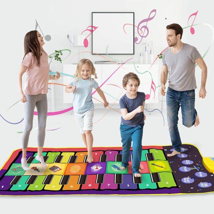 Kids Musical Piano Keyboard Play Mat 20 Keys Floor Piano with 8