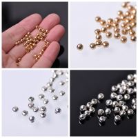 50/100pcs Round 3mm 4mm 6mm 8mm Plate Color Metal Alloy Loose Spacer Beads Wholesale lot for Jewelry Making DIY Crafts Findings