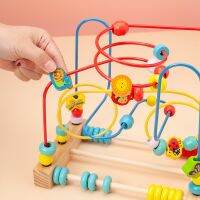 [COD] Childrens wooden animal big around beads baby hand-eye coordination fine movement exercise cognitive toys