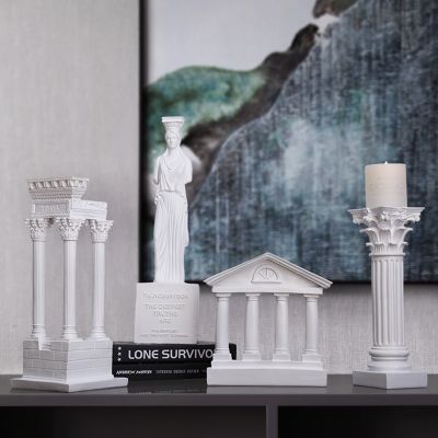 Roman Pantheon Dome Architecture Model Roman Column Greek Temple Building Plaster Pillar Resin Sculpture Home Decoration