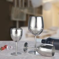 2Pcs/set Wine Glasses Stainless Steel 18/8 Metal Wineglass Bar Wine Glass Champagne Cocktail Drinking Cup Charms Party Supplies