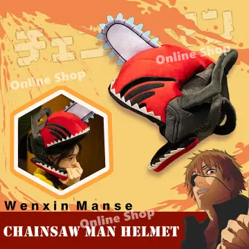  chainsaw man denji pochita cosplay plush helmet mask