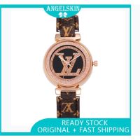 YY iFashion❖♕2023  [EXCLUSIVE ŁV BOX BRACELET] ŁV Luxury Fashion Casual Gold Leather Women Ladies Watch Jam Tangan Perempuan Wanita