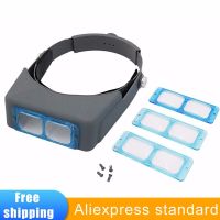 Head Mount Magnifier Headband Professional Jewelers Loupe Watch Repair Handsfree Reading Magnifying Glasses Optical Glass Lens