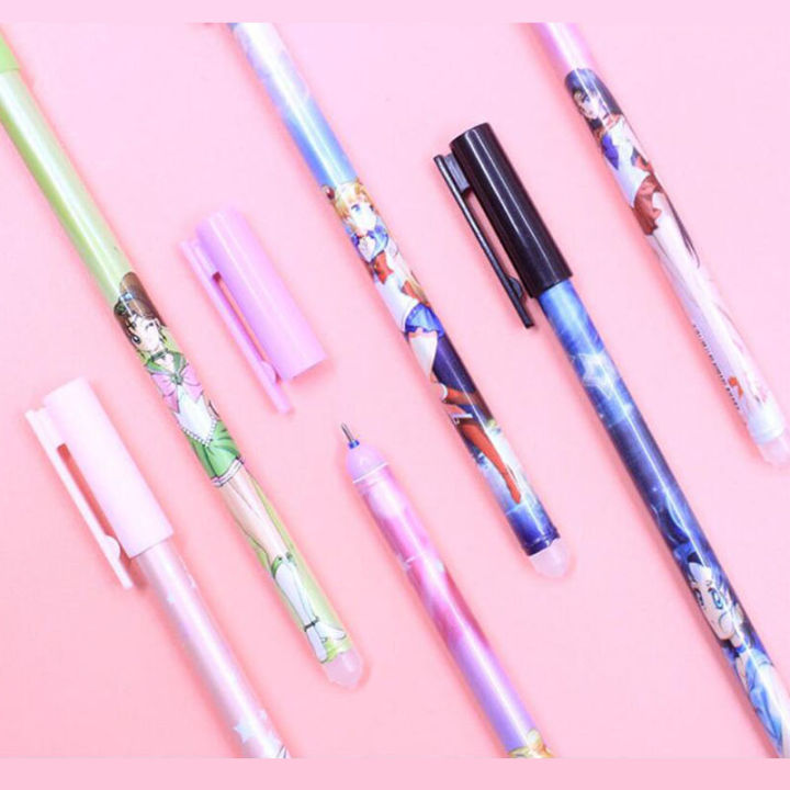 48-pcslot-kawaii-beautiful-girl-erasable-gel-pen-cute-0-5mm-blue-ink-signature-pens-promotional-gift-stationery-school-supply