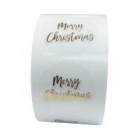 [Hot K] 100-500Pcs Clear Merry สติ๊กเกอร์คริสต์มาสการ์ดขอบคุณกระเป๋าสตรีทรงถังป้ายสติกเกอร์ของตกแต่งงานแต่งงานเครื่องเขียน