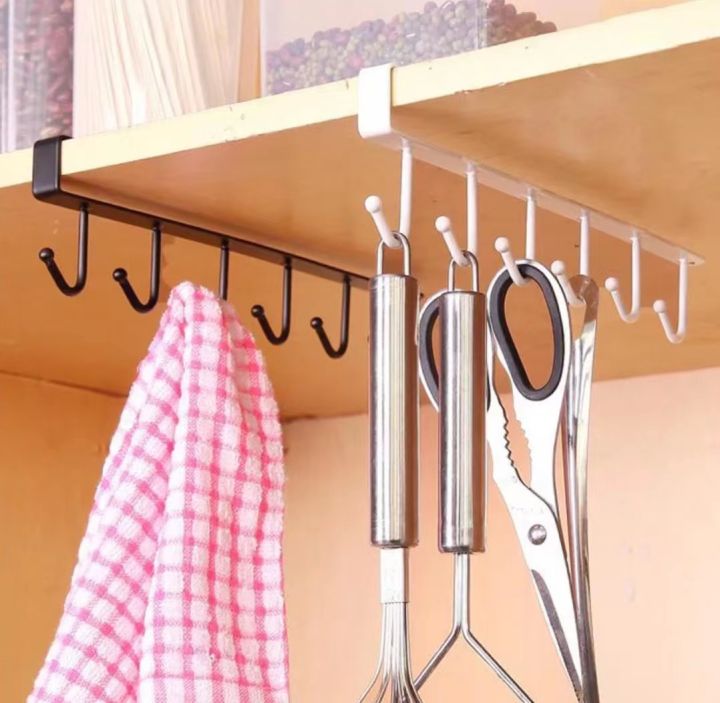 Kitchen Storage Hanging Rack Nail-free Wrought Iron Wardrobe Hook ...