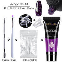 ชุดแต่งเล็บ Poly 15ML Extension Gel Kit Quick Extend Mold Acrylic Semi Permanent UV Varnish Nail Art Tools