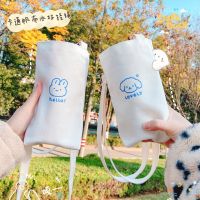 【Lanse store】Student Creative Small Shoulder Bag Cute Cartoon Thermos Cup Pouch Fashion Portable Water Bottle Cover Phone Bags for Teen Girls