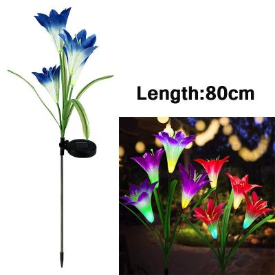 โคมไฟ Led กลางแจ้งไฟแสงอาทิตย์สี Rgb 600amh ดอกไม้ประดับ Rumput Halaman กันน้ำใช้พลังงานแสงอาทิตย์สำหรับสวนดอกลิลลี่