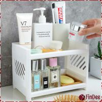 FinDee ชั้นพลาสติก 2 ชั้น ชั้นวางของพลาสติก ฯลฯ Countertop shelf