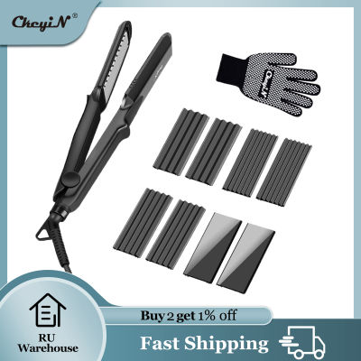 20214 In 1 Multifunction Hair Curling Iron+Heat Resistant Glove Roller Electric Corrugated Hair Straightener Iron Large Small Waver