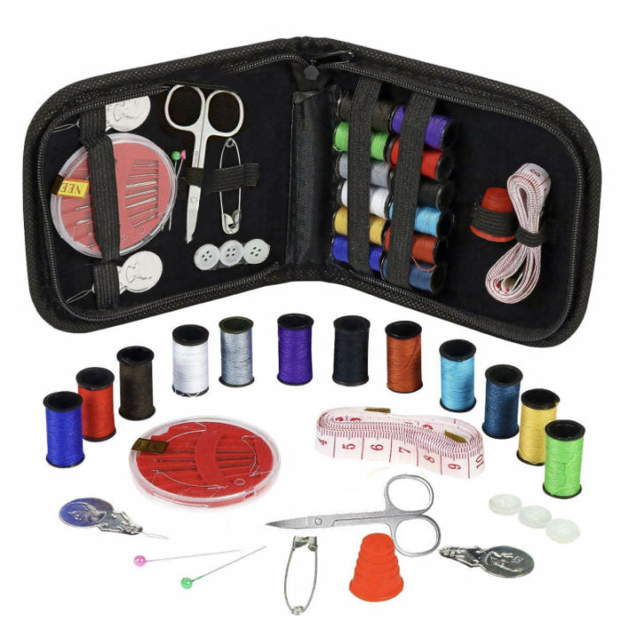 Portable Travel Home Sewing Kit Case Bag Needle Thread Scissors