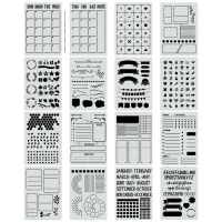 16pcs Plastic Stencils Template for Notebook Diary Scrapbook Planner StencilS B95C