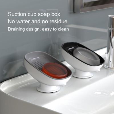 1PC Soap Dish Drain Box Punch-free Household Wall-mounted Suction Cup Soap Box Bathroom Racks Creative Soap Storage Racks Soap Dishes