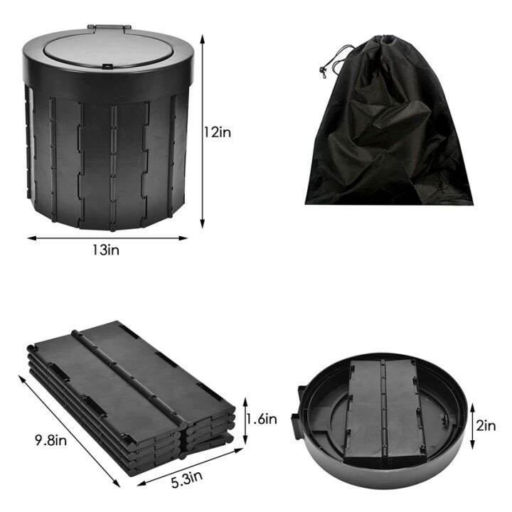 พับเดินทาง-commode-สำหรับห้องน้ำ-ที่นั่งห้องน้ำพลาสติกแบบพกพา-แบบออลอินวันสำหรับการตั้งแคมป์-เดินป่า