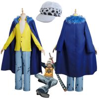 Hot Anime ONE PIECE Trafalgar D Water Law Coat Pants Cloak Cosplay Costume Adult Sets Halloween Carnival Performance Uniform Set