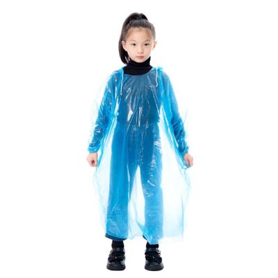 อุปกรณ์กันฝนฉุกเฉินสำหรับเด็กเสื้อแจ็คเก็ตกันฝนกันน้ำแบบใช้แล้วทิ้งสำหรับการตั้งแคมป์กลางแจ้ง