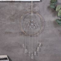 Crystals Dream Catcher Gold Metal Dreamcatcher Suncatcher Wall Hanging Ornament Home Garden Decoration Wind Chimes Christams