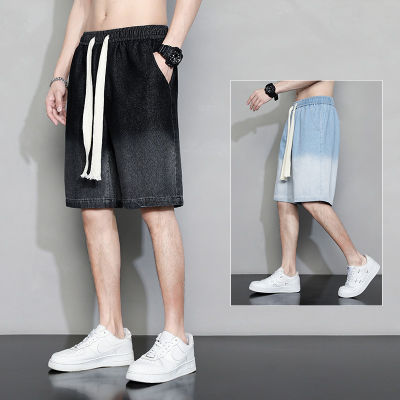 กางเกงยีนส์ขาสั้นสำหรับผู้ชายกางเกงขาสั้นห้าส่วนฤดูร้อนแสดงผอมหลวม ๆ สบาย ๆ ร้อยชุดเกาหลีกางเกงชายหาดแฟชั่นผู้ชาย MP8V