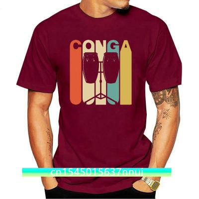 Printed T Shirt Men Cotton Couple Style Vintage Style Conga Silhouette T Shirt