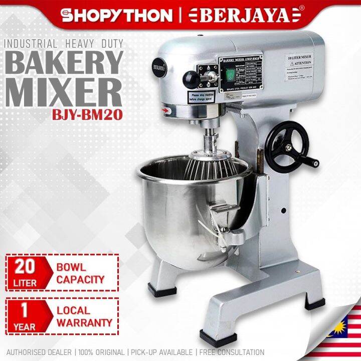 BERJAYA Bakery Mixer BJYBM20 (20L/1100W) 3 Speed Industrial Stand Mixers Pengadun Commercial