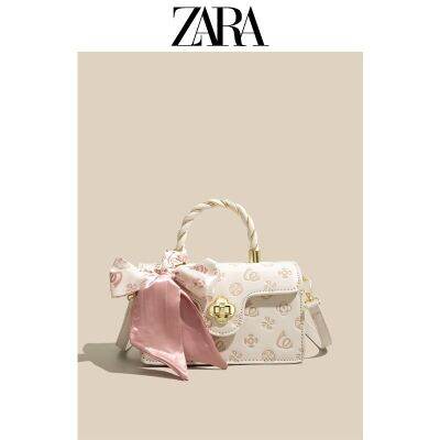 Zara กระเป๋าผู้หญิงนูนแฟชั่นคุณภาพสูง,กระเป๋าถือสไตล์ตะวันตกนิชกระเป๋าแมสเซ็นเจอร์สะพายไหล่ย้อมสีเนคไทผู้หญิงทรงสี่เหลี่ยมขนาดเล็ก