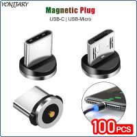 100Pcs Wholesale Round Magnetic Plug Micro USB Type C Fast Charging Adapter For Samsung Huawei Xiaomi Tablet Phone Charger Plug