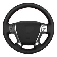 Car Steering Wheel Cover DIY Hand-stitched Black Genuine Leather For Hyundai Veracruz 2007-2012 IX55 2007-2012 Vera Cruz