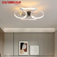 SUNMEIYI โคมไฟพัดลมติดเพดาน LED ที่ทันสมัยสำหรับห้องนอนห้องนั่งเล่นห้องรับประทานอาหารห้องครัวโคมไฟระย้าสำหรับตกแต่งไฟในบ้านใหม่พร้อมพัดลมไฟฟ้า