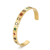 Titanium Steel Thirteen Unit Mahjong celet All Colors Open Bangles Mens and Womens Jewelry